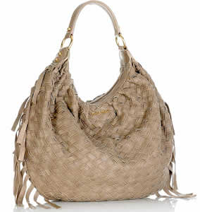 Miu Miu Woven Leather Hobo