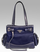 Prada Nylon/Leather Buckle Tote