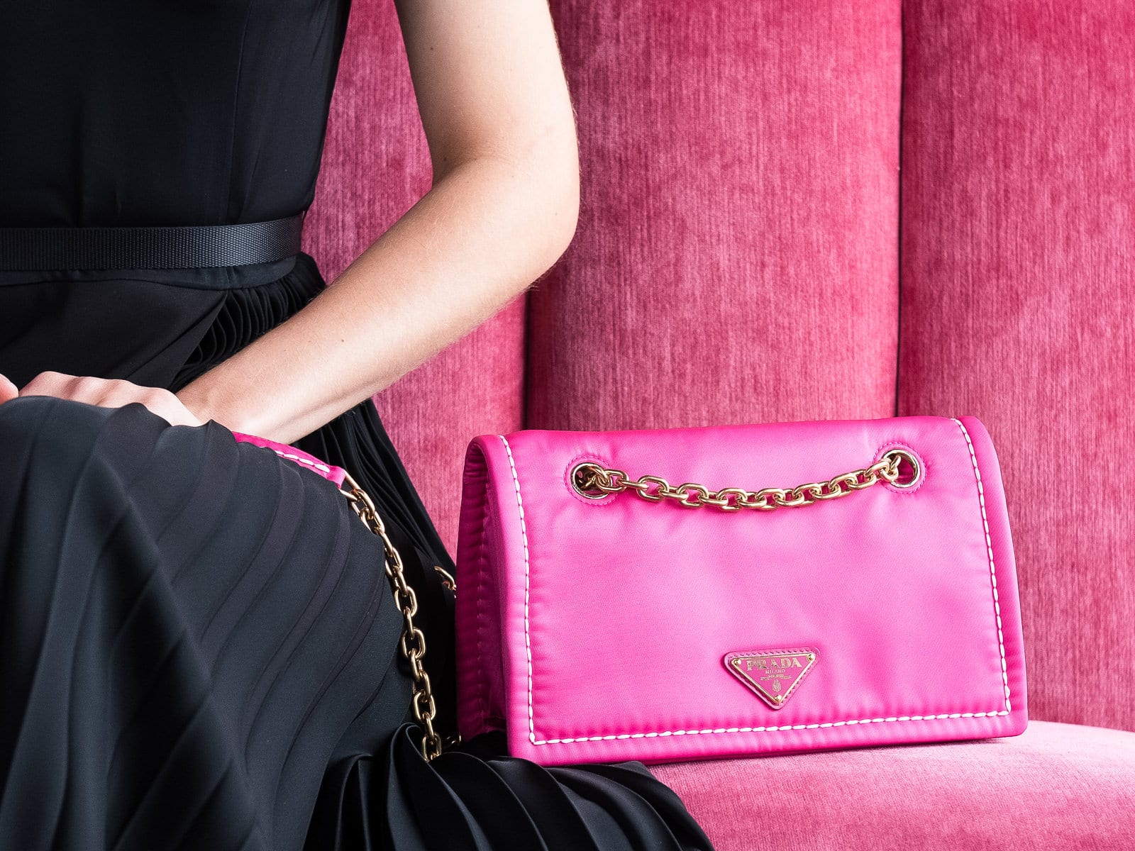 Both Classic And Modern, Introducing The Prada Tessuto Chain Bag
