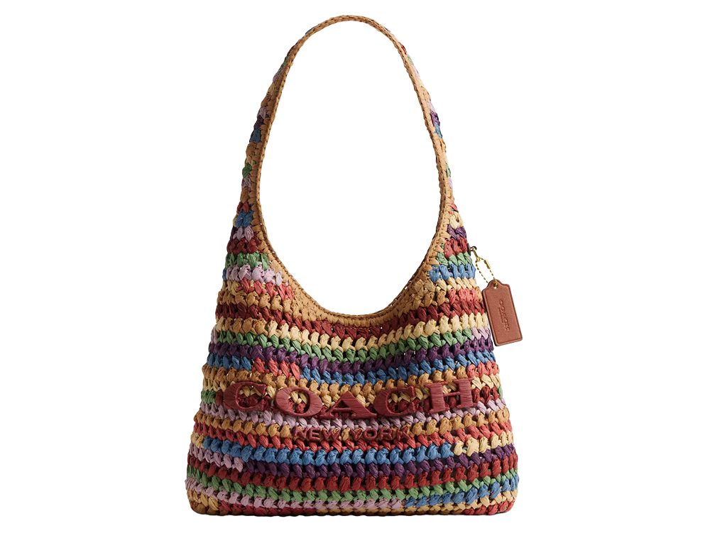 Coach Brooklyn Shoulder Bag Rainbow Raffia