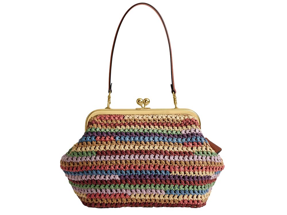 Coach Kisslock Rainbow Raffia