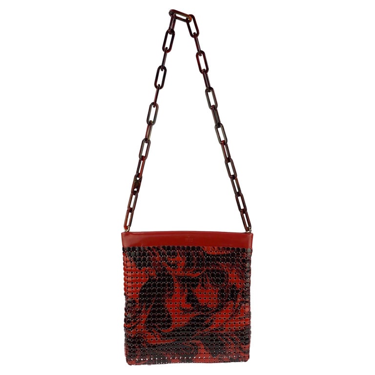S/S 2001 Gucci By Tom Ford Red Abstract Lava Metal Chainmail Bag