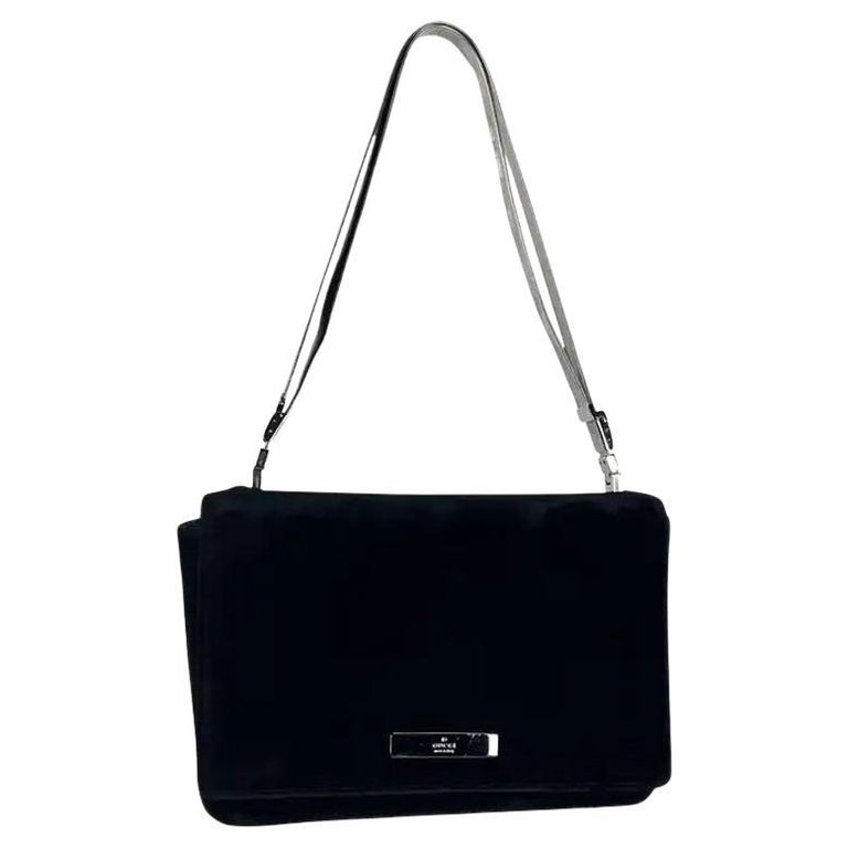 Late 1990s Gucci by Tom Ford Black Velvet Silver Chain Mini Shoulder Bag