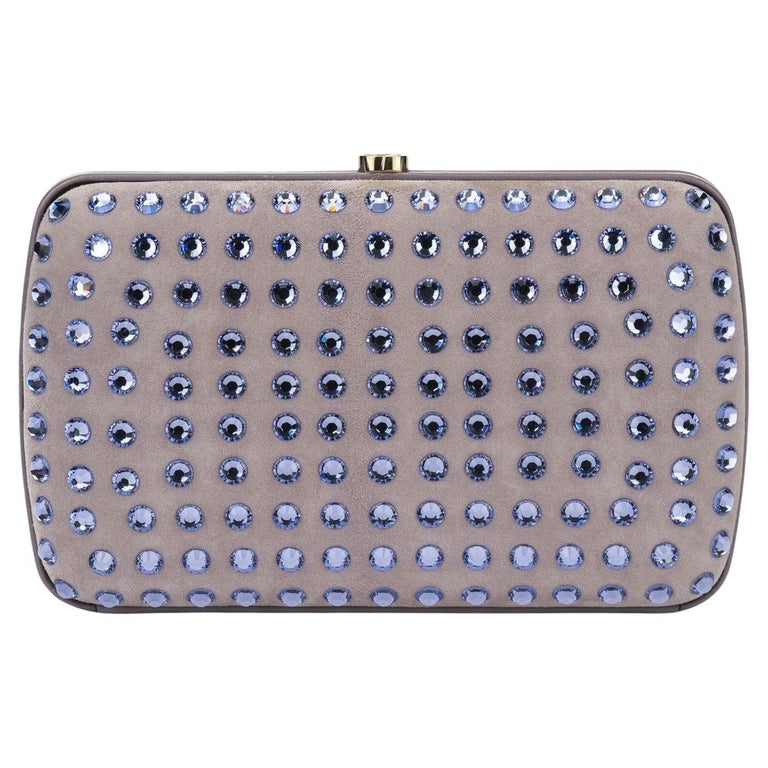 Gucci Lilac Suede Bejeweled Evening Bag
