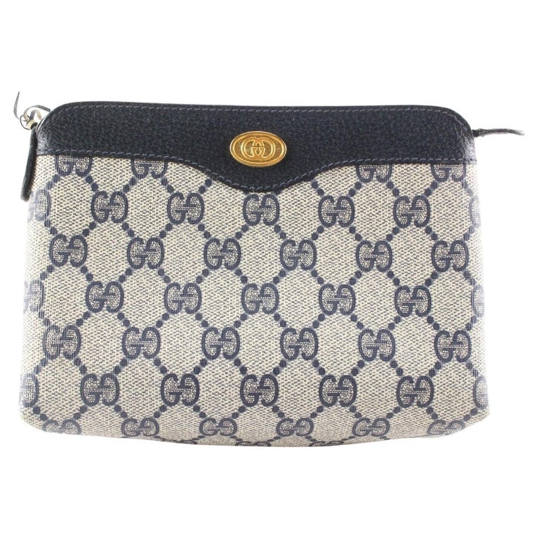 Gucci Navy Supreme GG Zip Pouch Case 1G525C