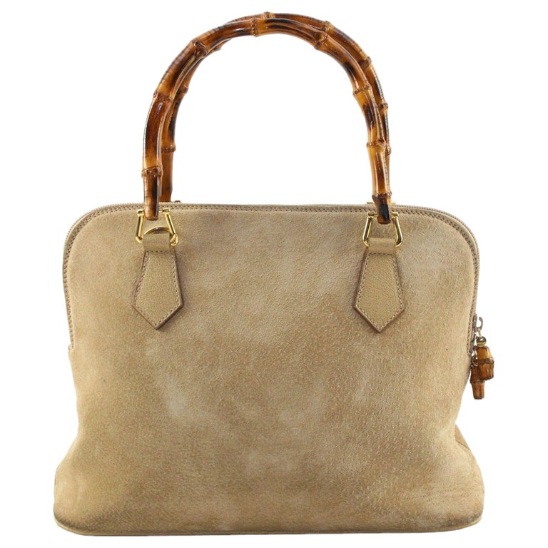 GUCCI Beige Suede Bamboo Dome 1GK1226K