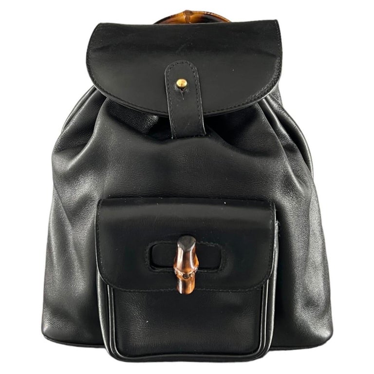 Gucci Zaino PM Bamboo Pelle Nero