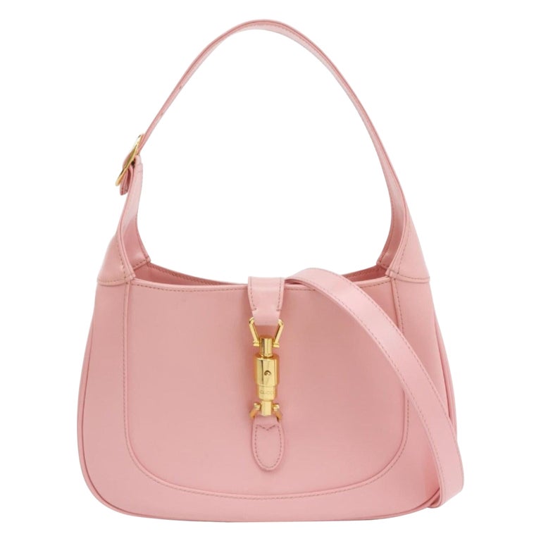 Gucci Jackie 1961 Small Leather Bag with Adjustable Strap Size Pink