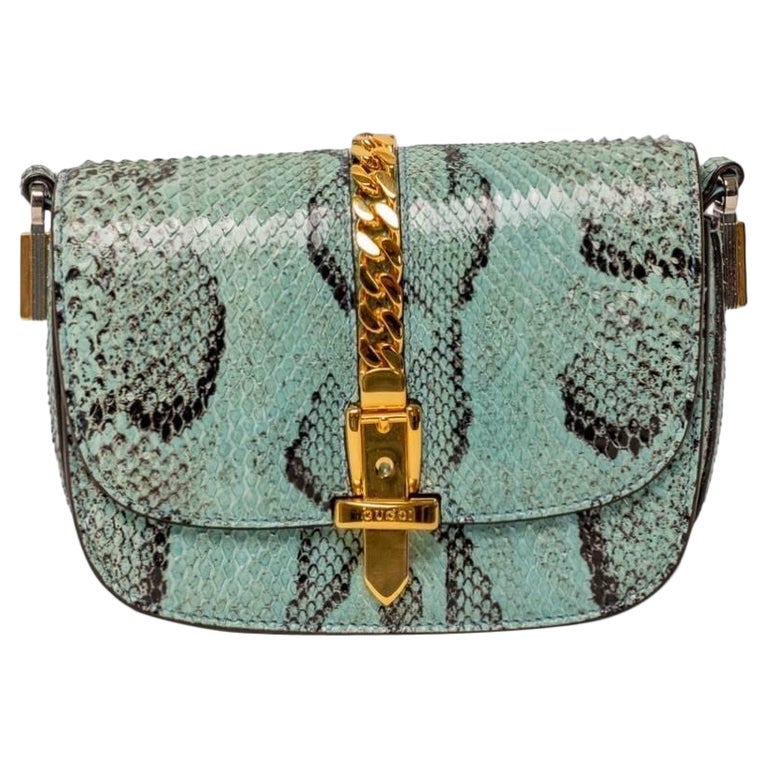 Borsa a Tracolla Gucci Sylvie 1969 Mini Celeste