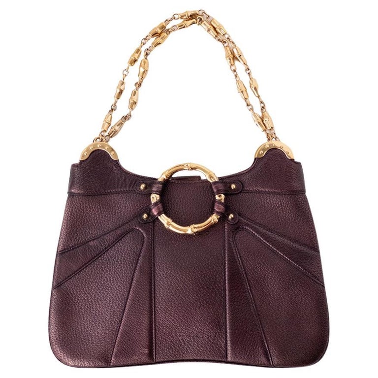 Gucci Tom Ford Era 2004 Limited Edition AD Era Bag Bamboo Chain Metallic