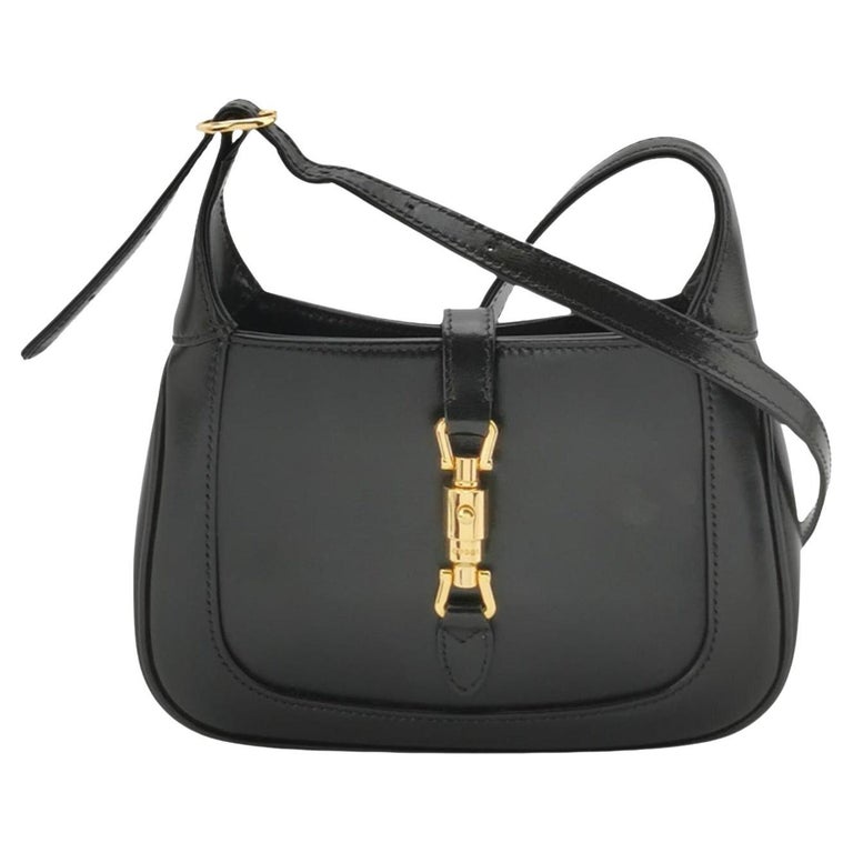 Gucci Jackie 1961 Mini Black Leather Bag with Adjustable Strap