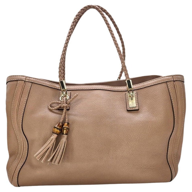 Gucci Pebbled Calfskin Medium Bella Tote Bag in Rose Beige, Women's