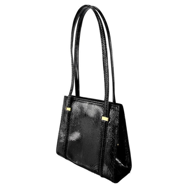 F/W 1996 Gucci by Tom Ford Ad Genuine Snakeskin Black Medium Shoulder Bag