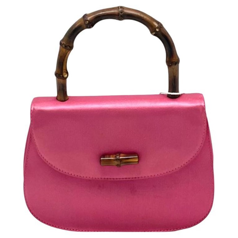 Gucci Bamboo 1947 Night Super Mini Pink Satin Evening Bag