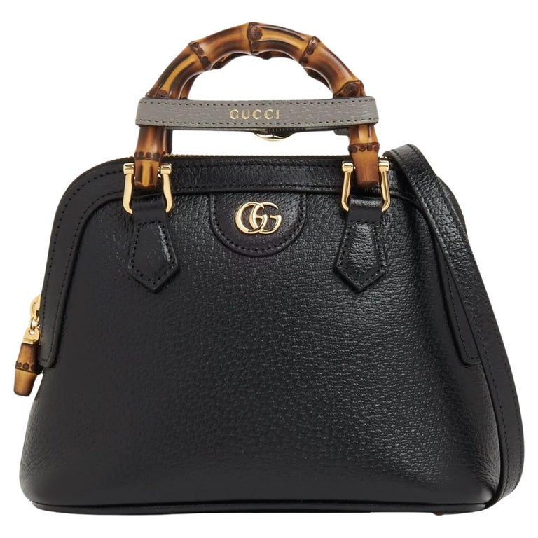 Gucci Diana Mini Black Leather Tote Bag