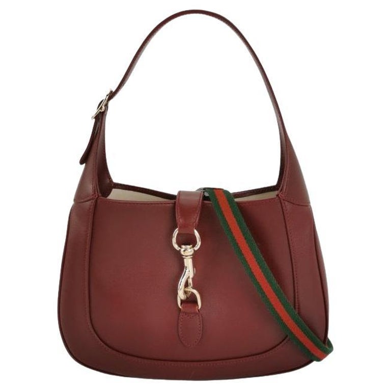 Gucci Jackie 1961 Small Ancora Red Burgundy Leather Shoulder Bag S24