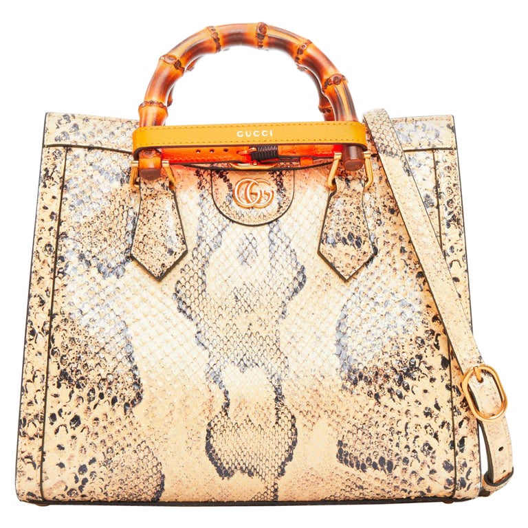 GUCCI Diana NM Small bamboo handle scaled leather crossbody bag