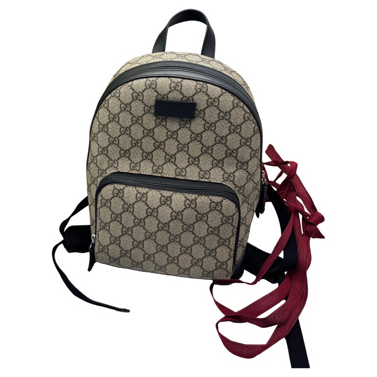 Gucci Ophidia Front Zipper Pocket Backpack Monogram GG Supreme Beige/Black