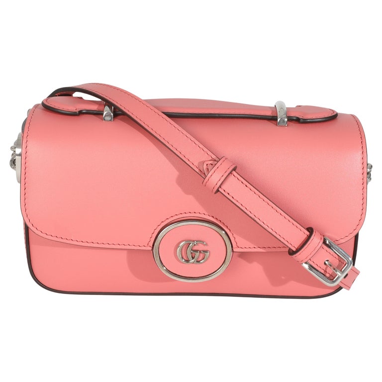 Gucci Pink Senna Calfskin Petite GG Top Handle Shoulder Bag