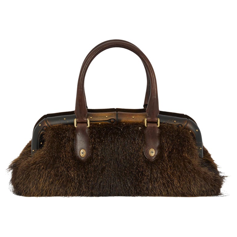 Vintage Gucci F/W 2003 Bamboo & Fur Handbag