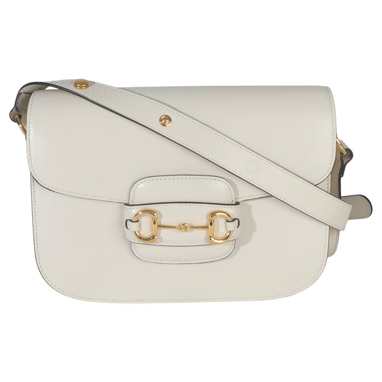 Gucci Mystic White Azalea Calfskin Horsebit Small 1955 Shoulder Bag