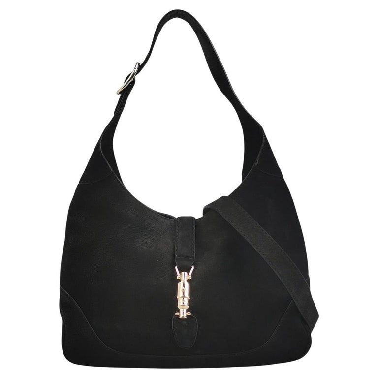 Gucci Jackie 1961 Medium Black Suede Leather Bag