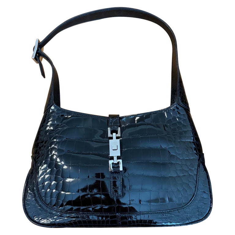 Rare iconic Gucci Jackie in glossy crocodile skin by Tom Ford from early 2000’s
