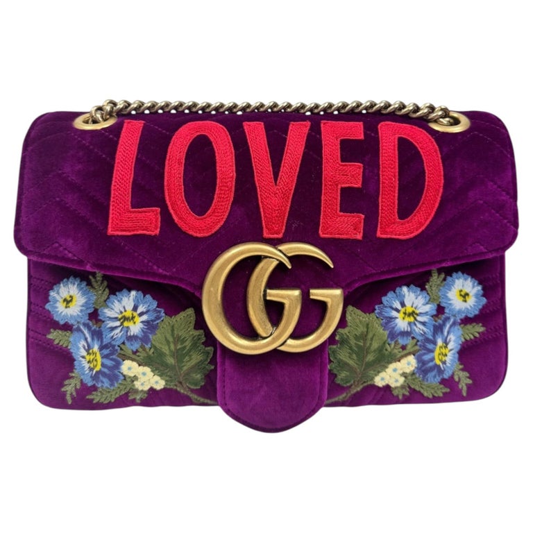 Gucci Alessandro Michele Prefall 2017 Marmont Loved amethyst velvet bag