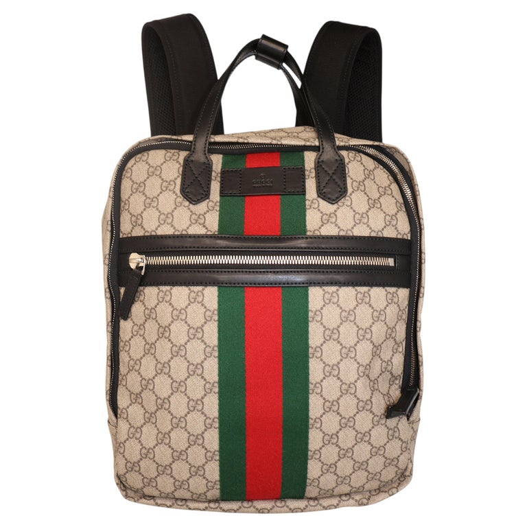 Gucci GG Monogram Web Supreme Sherry Line Canvas Large Backpack, 2018.