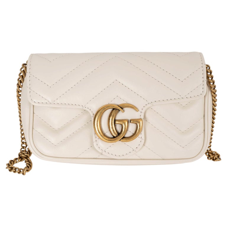 GUCCI cream leather MARMONT MINI Shoulder Bag