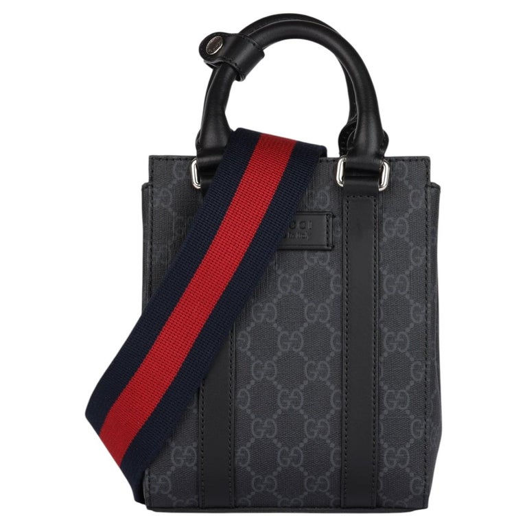Gucci Black GG Supreme Coated Canvas & Calfskin Leather Mini Tote