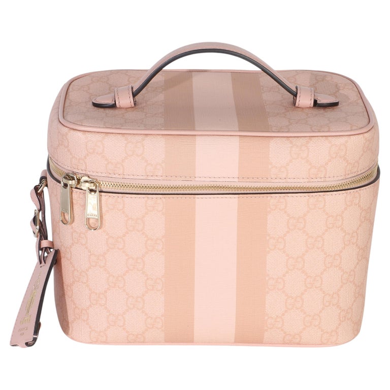 Gucci Light Pink GG Supreme Monogram Dollar Calfskin Medium Savoy Vanity Case