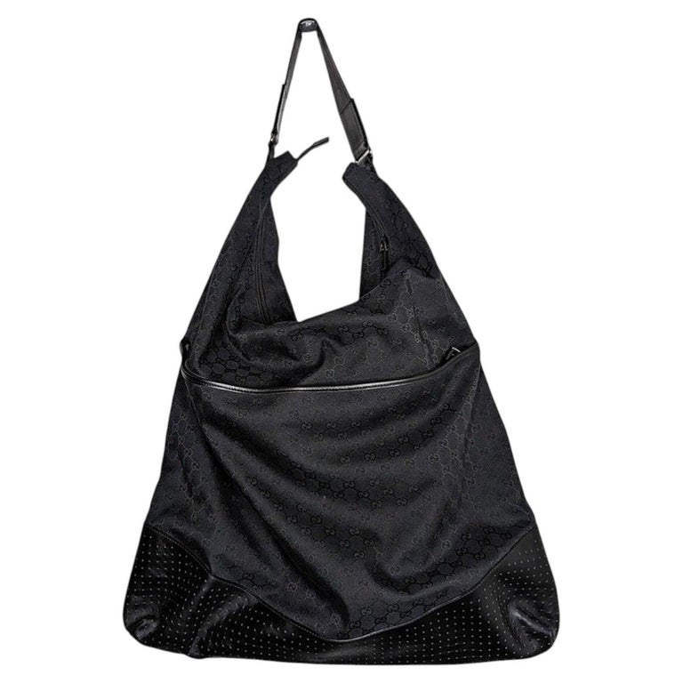 Gucci Black Nylon GG Monogram Garment Hobo