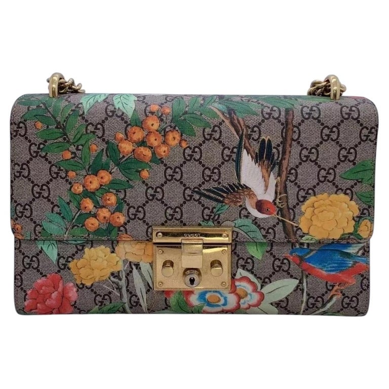 Gucci Padlock Medium Tian GG Supreme Floral Shoulder Bag