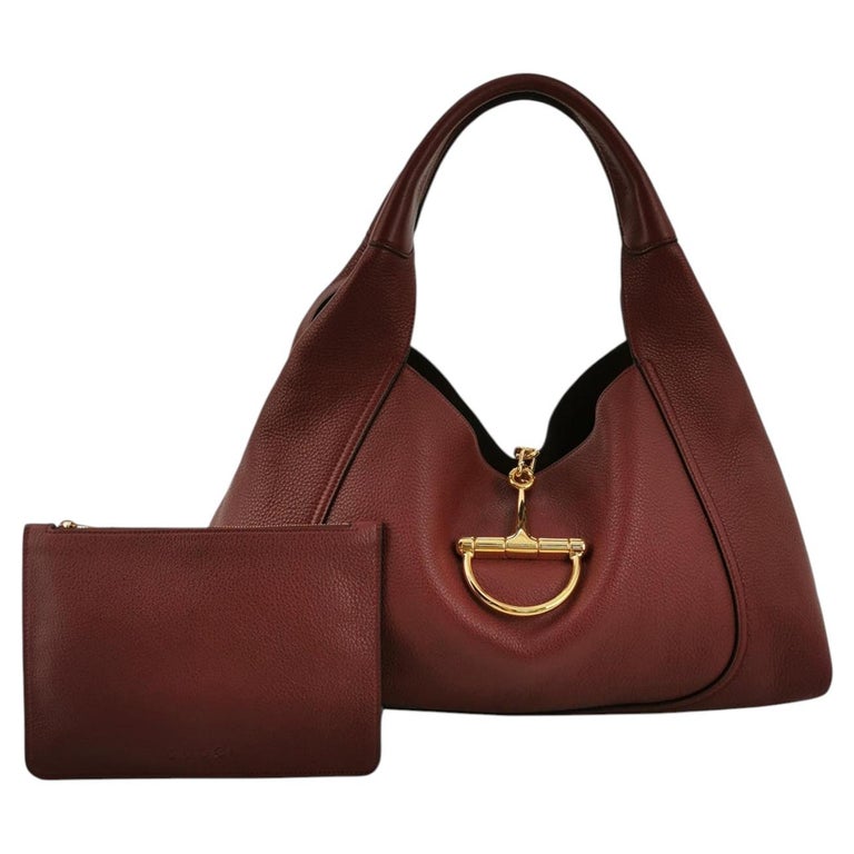 Gucci Softbit Maxi Shoulder Bag Burgundy Calfskin Leather 2024