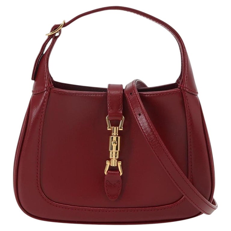 Gucci Jackie 1961 Mini Red Burgundy Leather Bag