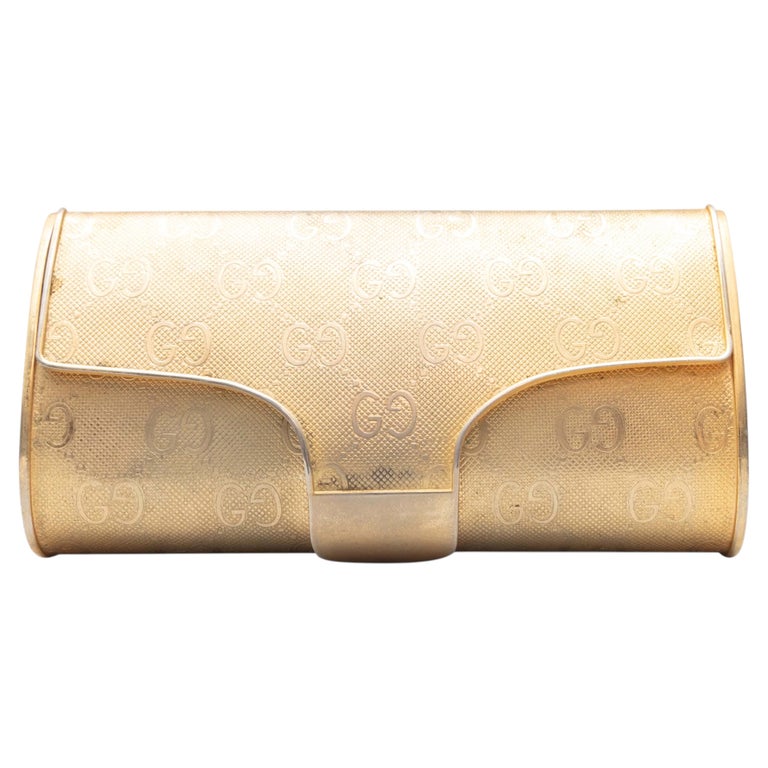 Vintage Gold Gucci GG Metal Clutch