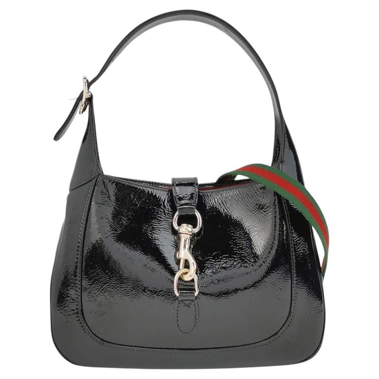 Gucci Jackie 1961 Small Black Patent Leather Shoulder Bag S24