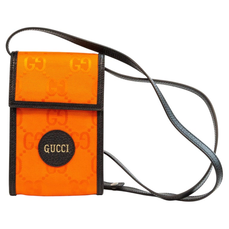 2000s Gucci Off The Grid Orange Canvas Mini Crossbody Bag
