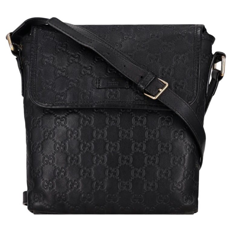 Gucci Guccissima Flap Leather Messenger Bag
