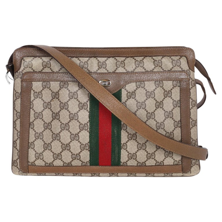 Gucci Vintage GG Supreme Monogram Ophidia Medium Shoulder Bag, Brown