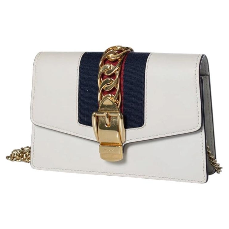 Gucci, Sylvie mini chain bag in white