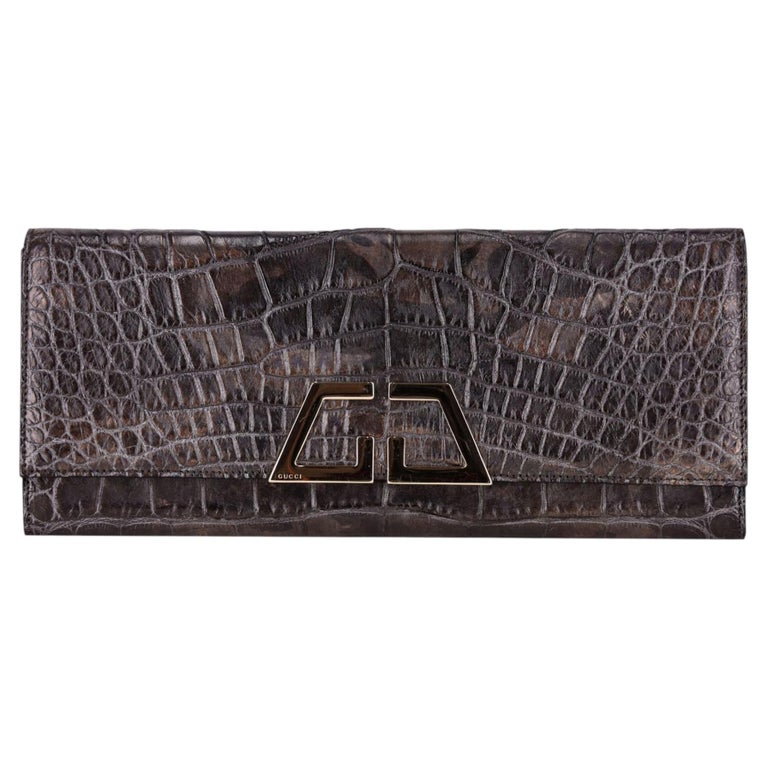 Gucci Crocodile Skin G Night Clutch Bag