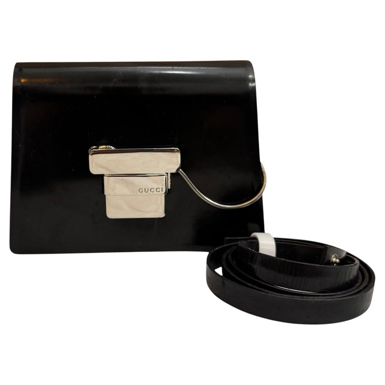 1990s Vintage Tom Ford-era GUCCI Mini Leather Shoulder Bag Black