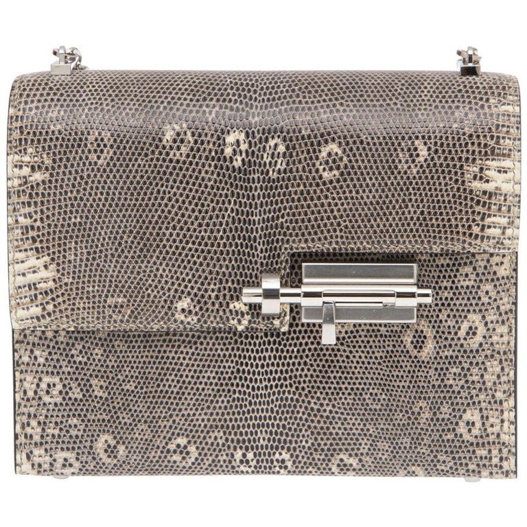 Hermès Contemporary Mini Verrou Lizard Chain Shoulder Bag for Women