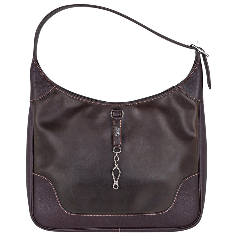 Hermes Vintage Trim Bag Rare Amazonia / Leather 35 Very Chic