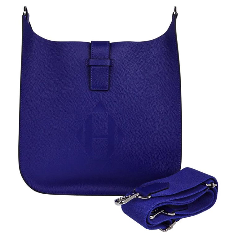 Hermes Evelyne PM Sellier Blue Electric Bag Palladium Hardware