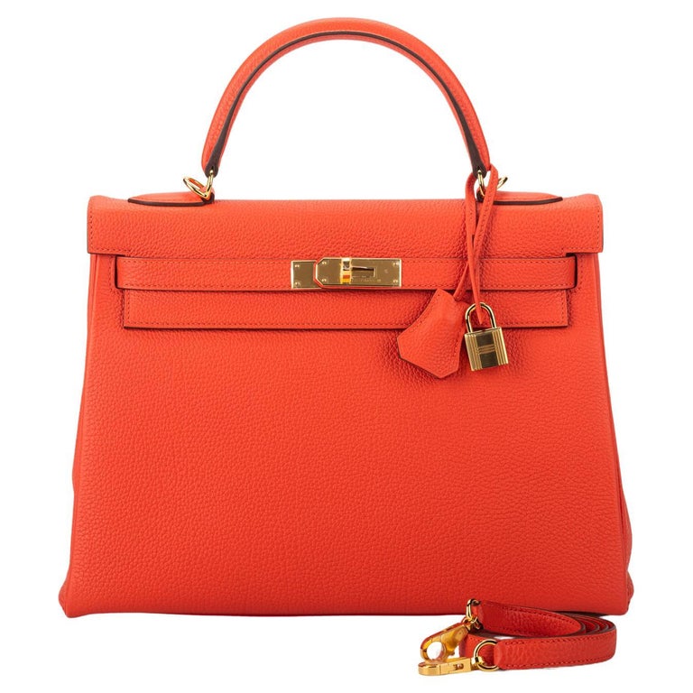 Hermès Brand New Kelly 32 Capucine Togo / Gold HDW