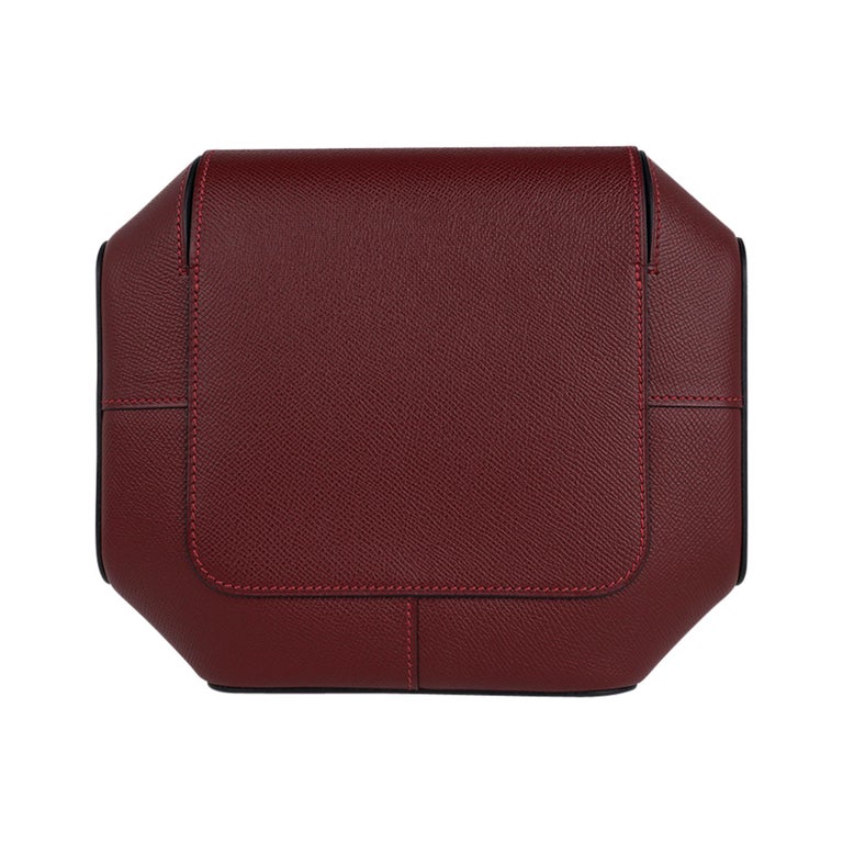 Hermes Octogone Pochette Clutch Bag Rouge H Epsom Leather