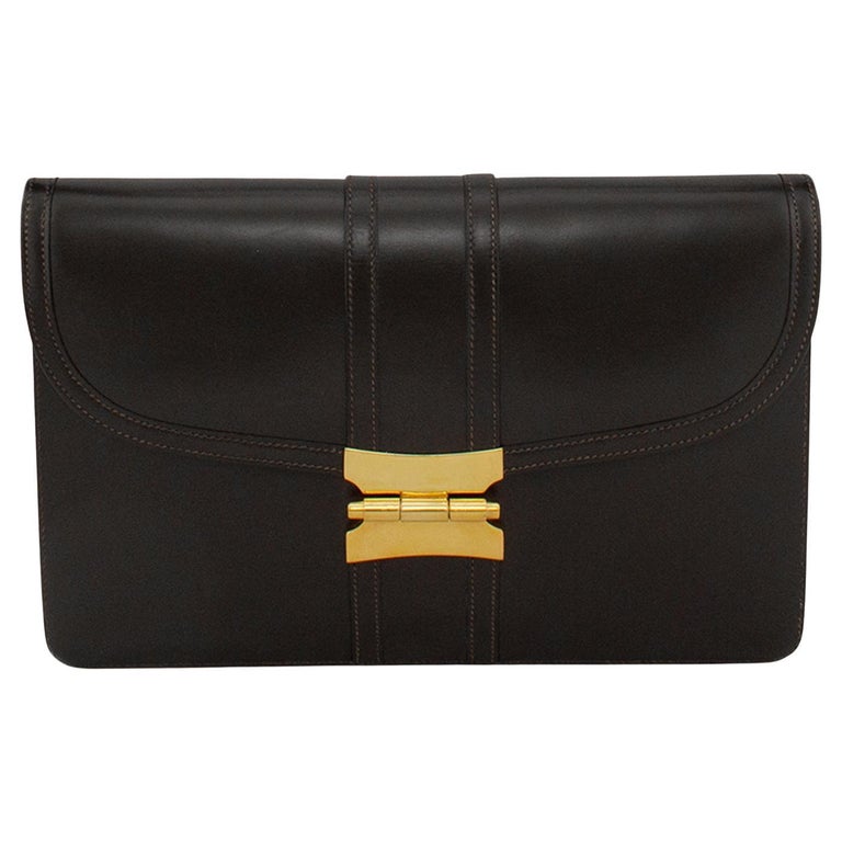 1970s Hermes 'Mephisto" Brown Leather Bag/Clutch